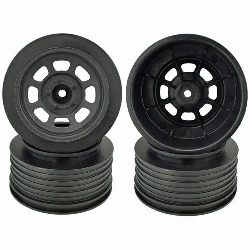 De Racing Der-Ds4-Fb Speedway Sc Short Course Dirt Oval Wheels (Black) (4) (19Mm Backspace) 1