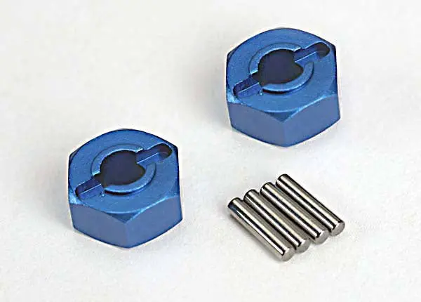 Traxxas 1654X Wheel Hubs, Hex (Blue-Anodized, Lightweight Aluminum) (2)/ Axle Pins(4) 0.02 1