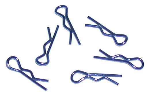 Team Associated 1736 Body Clips,Met Blue, 6 Short 1
