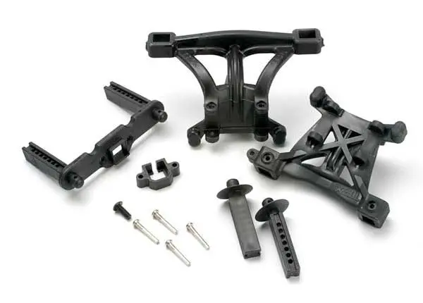 Traxxas 5314 - Body Mounts, Front & Rear/ Body Mount Posts, Front & Rear/ 2.5X18mm Screw Pins (4)/ 4X10mm Bcs (1) - 1