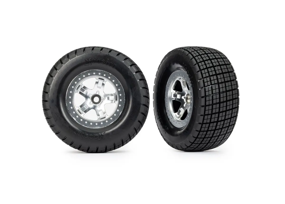 Traxxas 10476 T&W Satin Chrome, Hoosier Front Tires 1