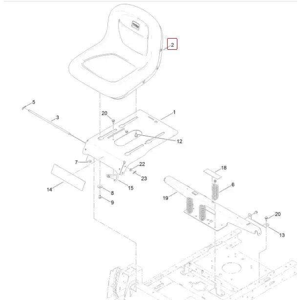 119-8828 Toro Oem 15" Back Seat 1