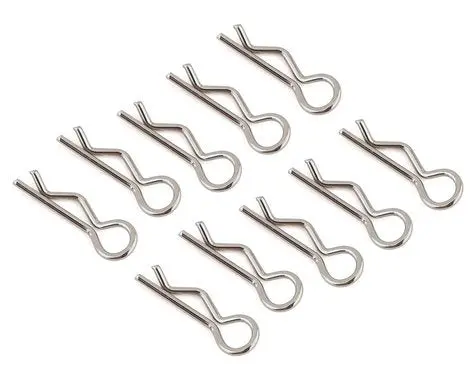 Jconcepts 2840S Compact Angled Body Clips (10) (Silver) 1