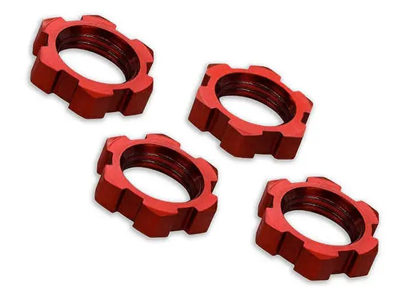 Traxxas 7758R Wheel Nuts, Splined, 17Mm, Serrated (Red-Anodized) (4) 0.022 1