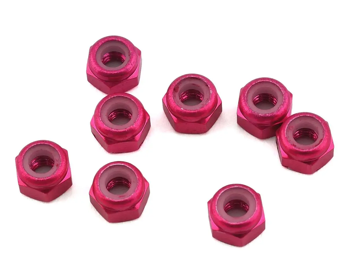 1Up Racing 1Up80545 3Mm Aluminum Locknuts (Pink) (8) 1