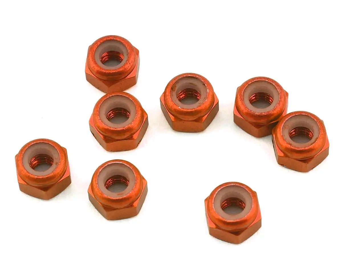 1Up Racing 80555 3Mm Aluminum Locknuts (Orange) (8) 1