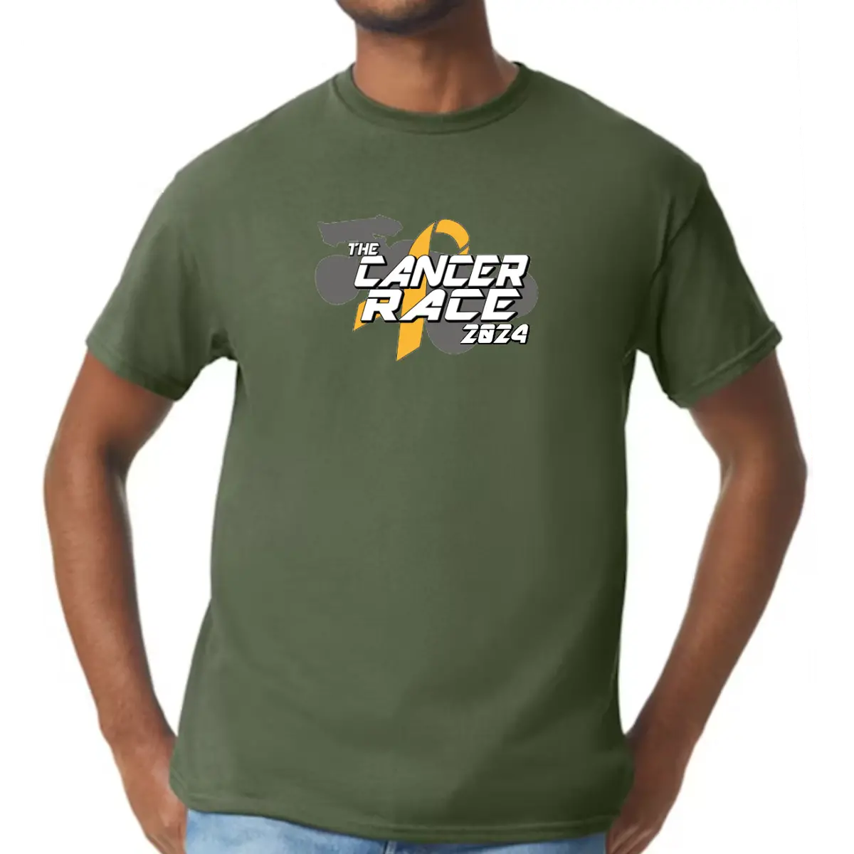 The 2024 Cancer Race Event T-Shirt Military Green 1