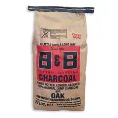 B&B 20 Lb. Oak Lump Charcoal 1