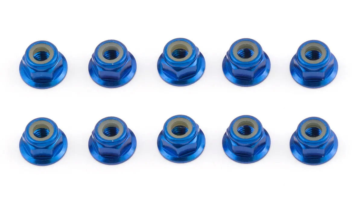 Team Associated 25391 Factory Team 4Mm Locknut (Blue) (10) 1