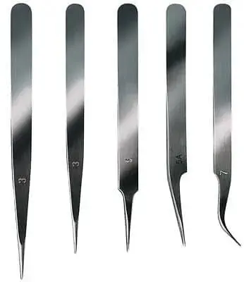 27068 Stainless Steel Extra Fine Tweezer Set 5Pc 1