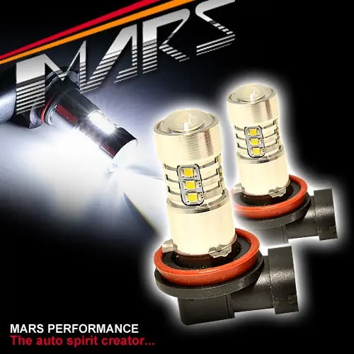 2X Mars Performance H8 H9 H11 Torch Projector Led Smd White Fog Light Bulbs 1