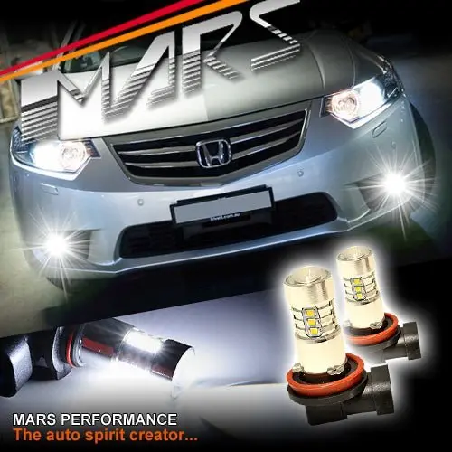 2X Mars Performance High Power Torch Projector Led Smd White Fog Light Bulbs For Honda Accord Euro 1