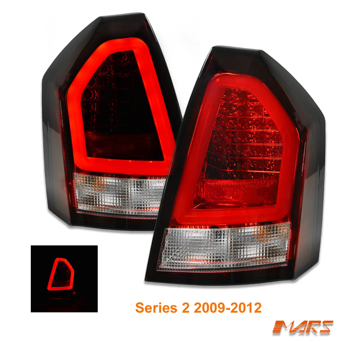 Clear Red 3D Led Bar Stripe Tail Lights For Chrysler 300C 300 Sedan Series 2 2009-2012 1