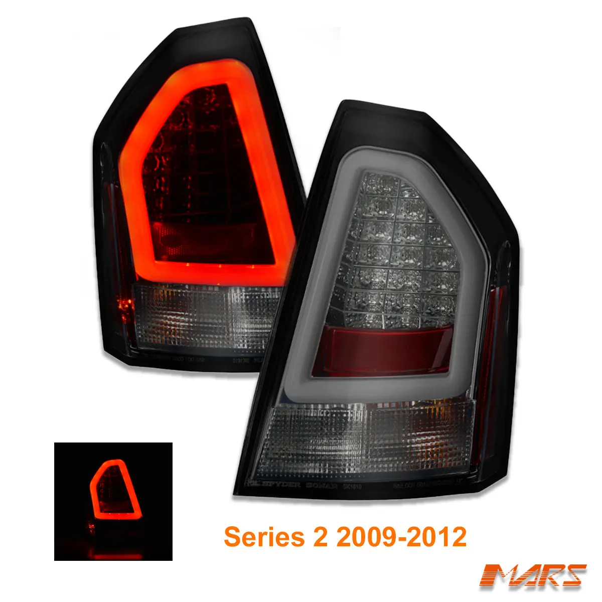 Full Smoked 3D Led Bar Stripe Tail Lights For Chrysler 300C 300 Sedan Series 2 2009-2012 1