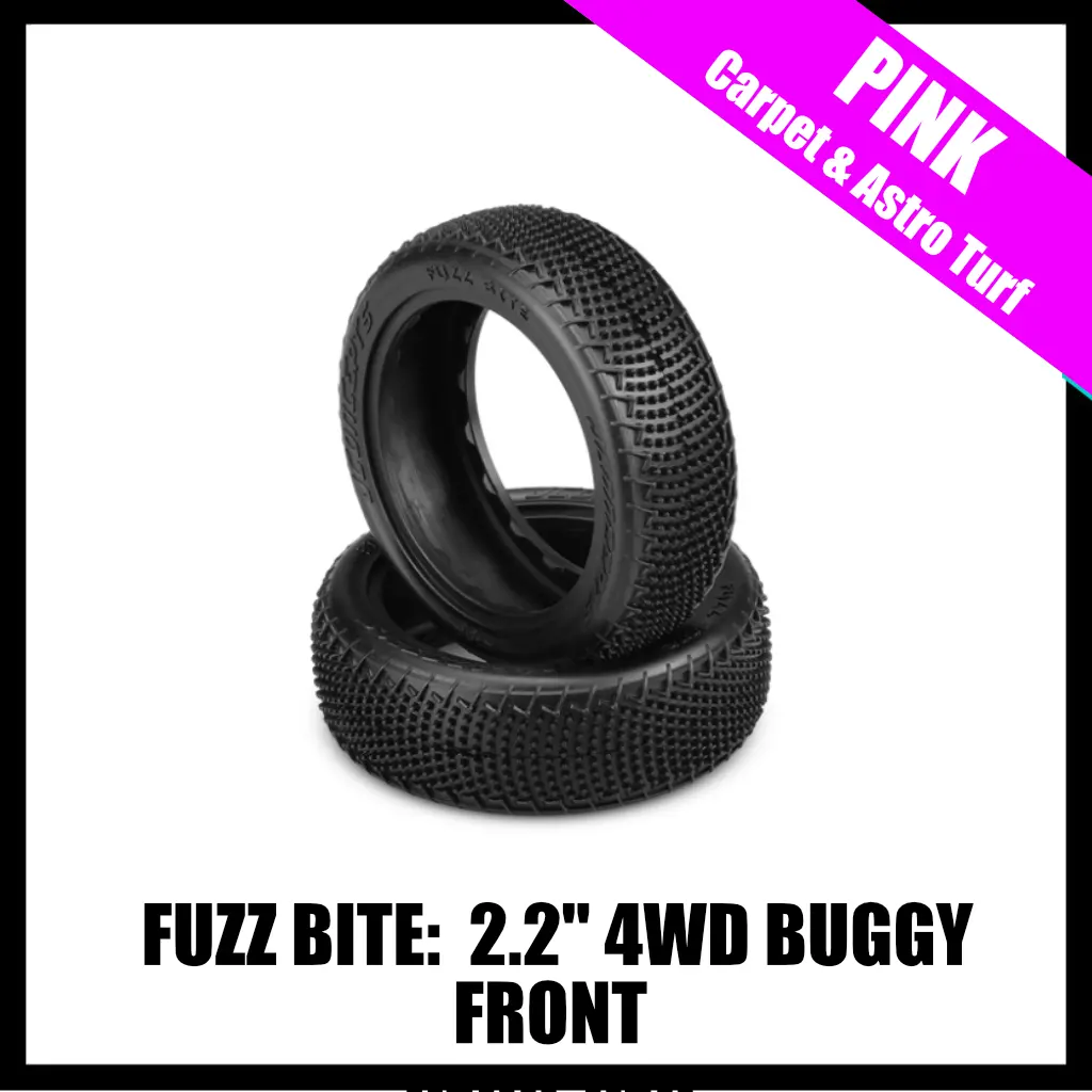 Jconcepts 3108-010 Fuzz Bite Lp Carpet 2.2" 1/10 4Wd Buggy Front Tires (2) (Pink) 1