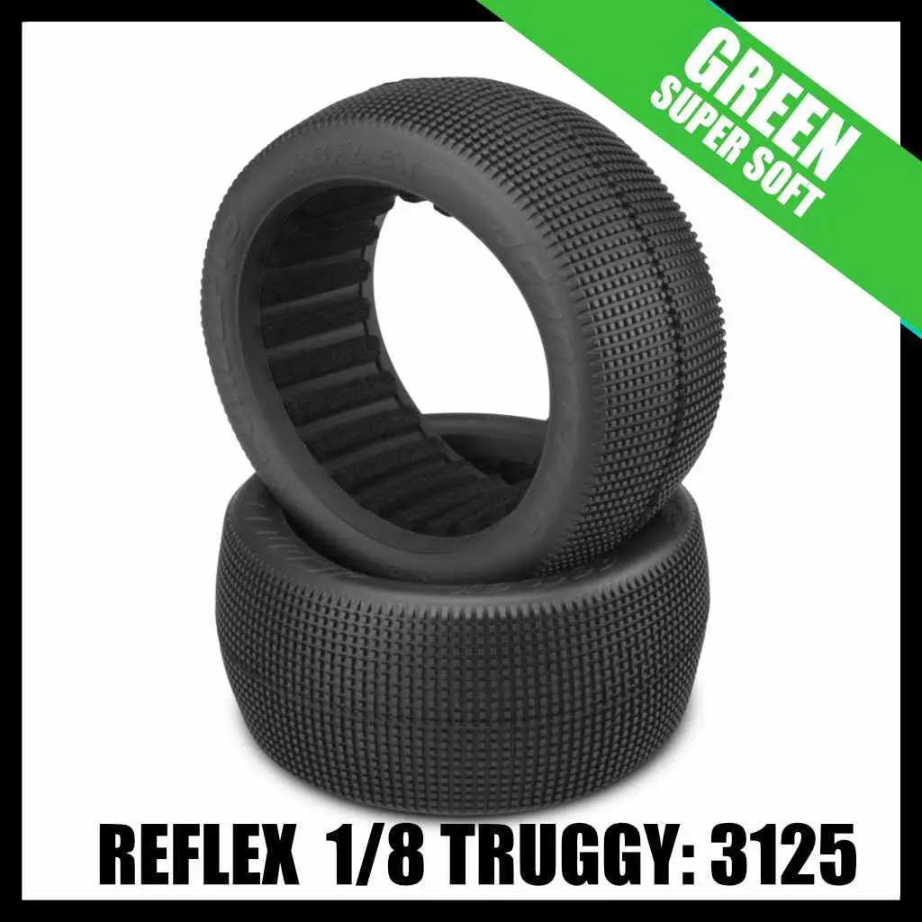 Jconcepts 3125-02 Reflex 4.0" 1/8Th Truggy Tires (Pack Of 2) - Green 1