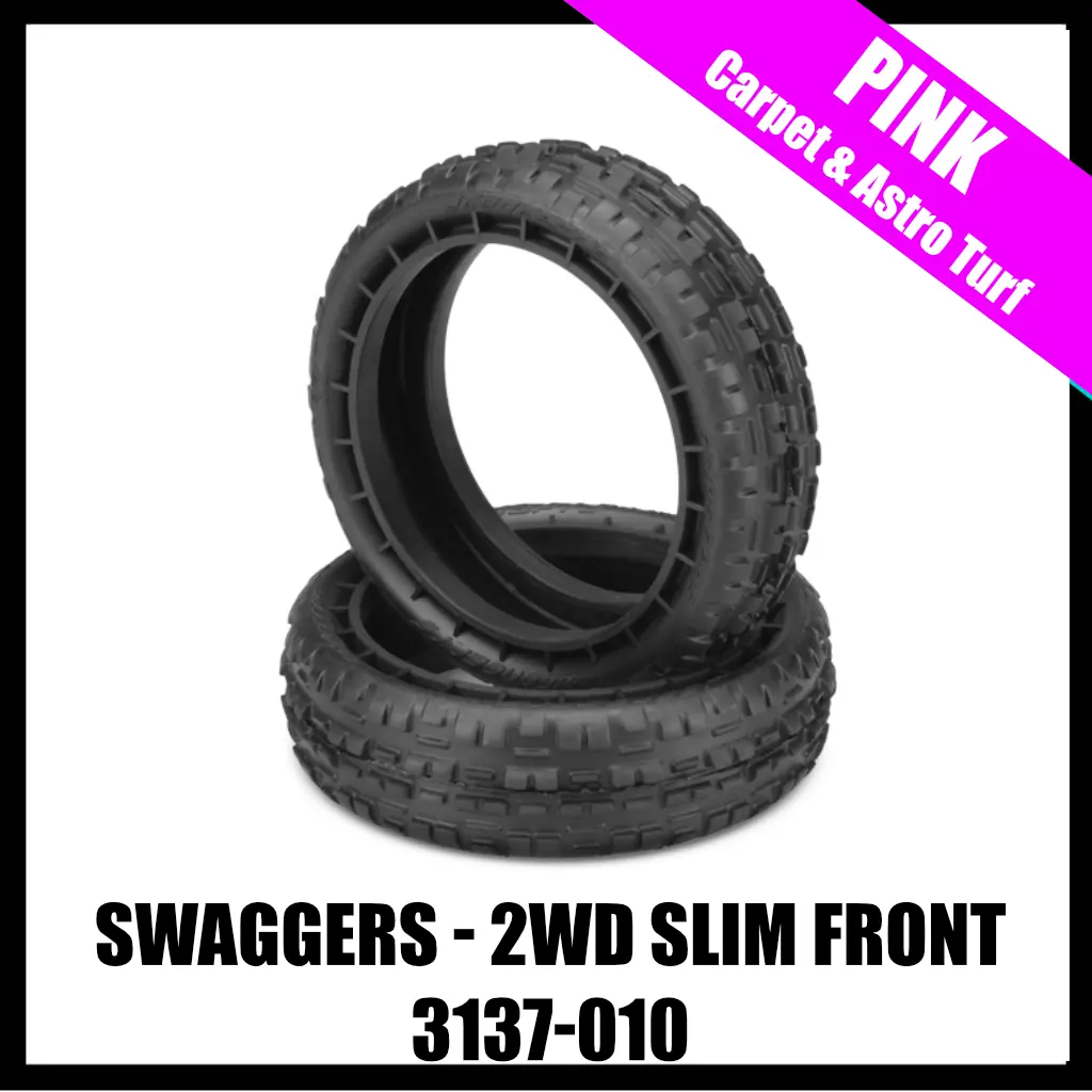 Jconcepts 3137-010 Swaggers Carpet 2.2" 2Wd Front Buggy Tires (2) (Pink) 1