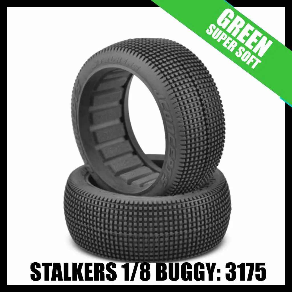 Jconcepts 3175-02 Stalkers 1/8Th Buggy Tire (2) - Green (Supersoft) 1