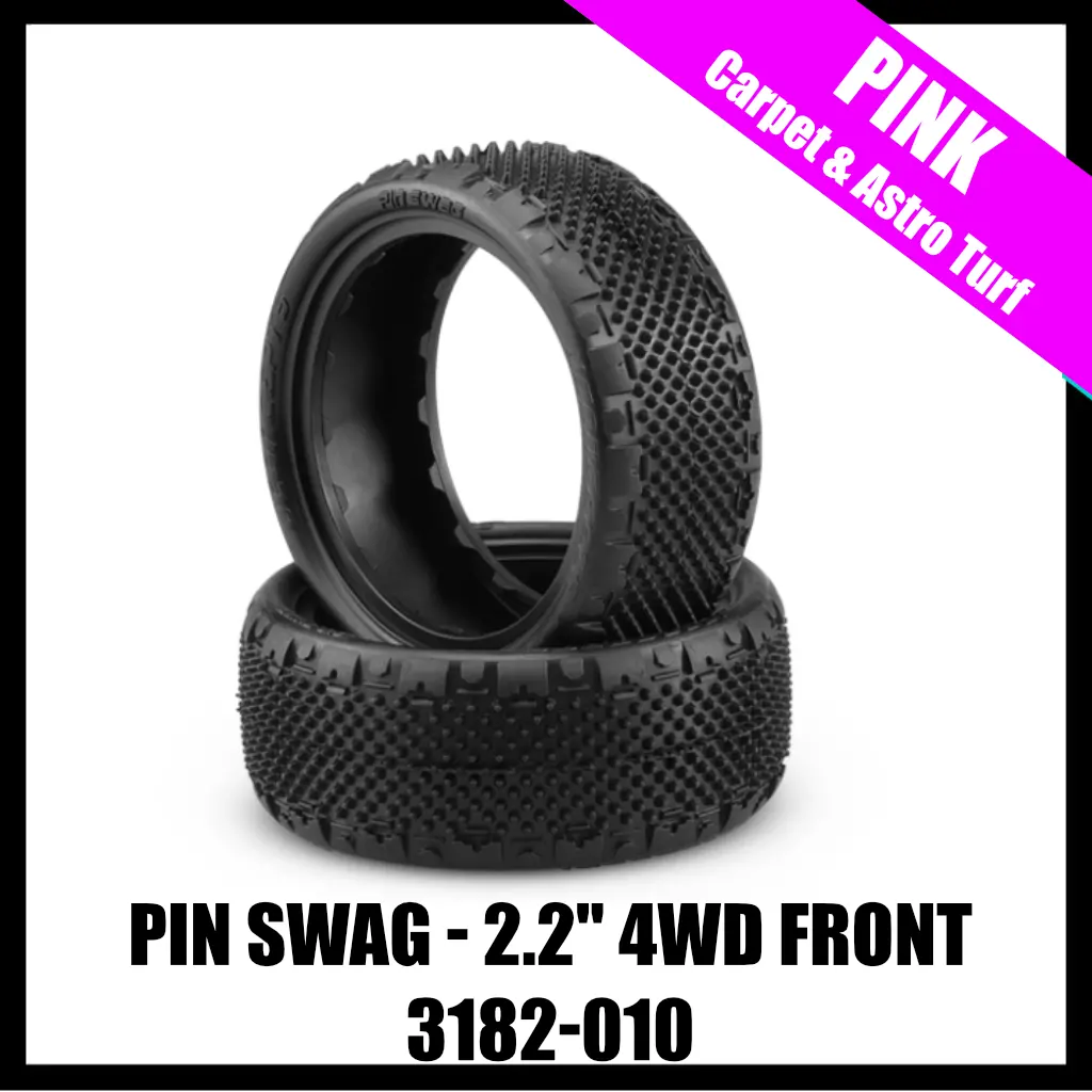 Jconcepts 3182-010 Pin Swag Carpet 2.2" 1/10 4Wd Buggy Front Tires (2) (Pink) 1