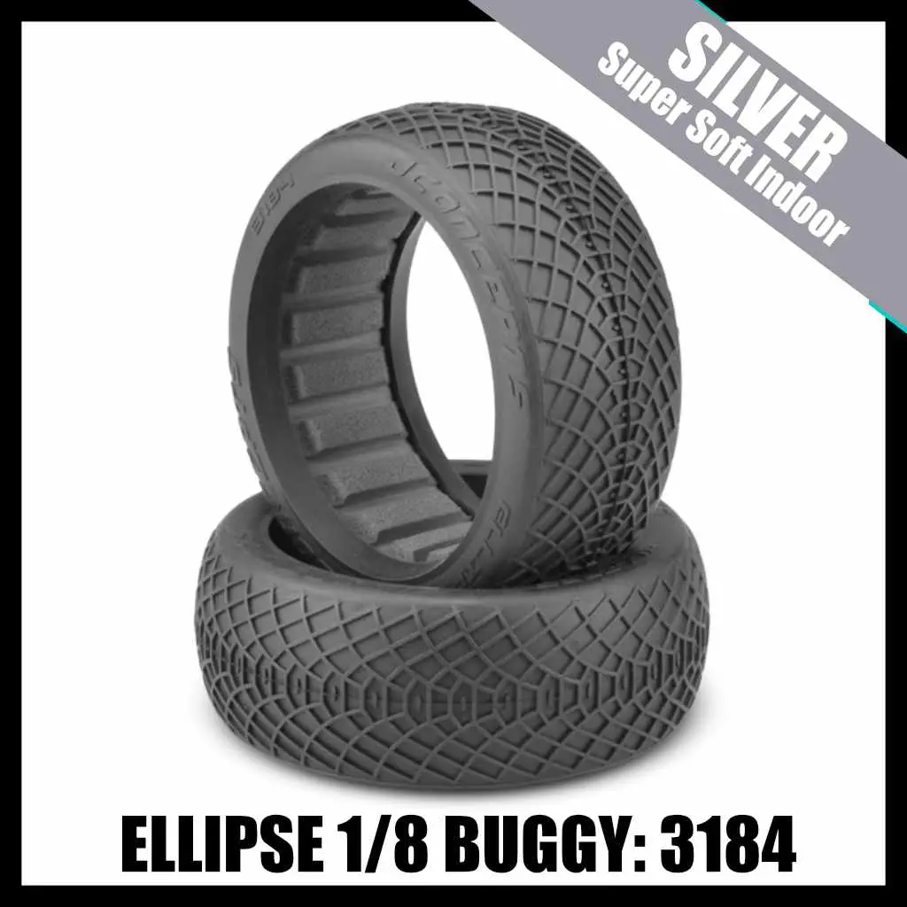 Jconcepts 3184-06 Ellipse 1/8Th Buggy Tires (2) - Silver 1