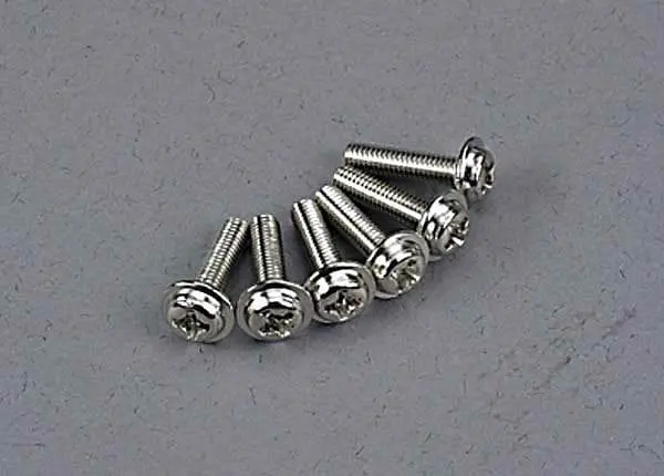 Traxxas 3186 - Screws, 3X12mm Washerhead Machine (6) 1