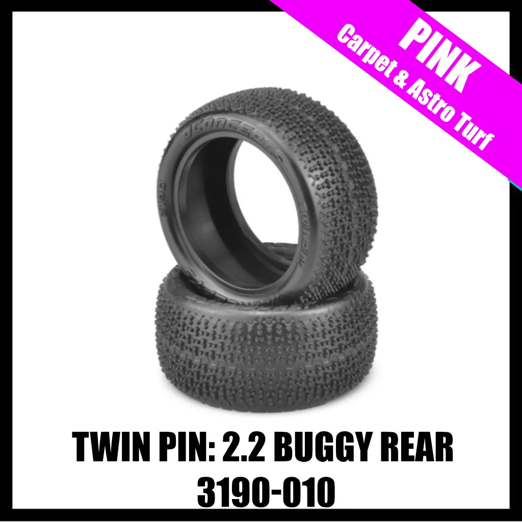 Jconcepts 3190-010 Twin Pins - Pink Compound (Fits 2.2" Buggy Rear Wheel) 1