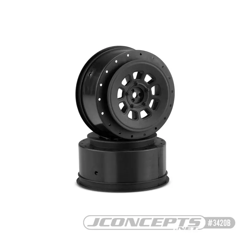 Jconcepts 3420B 9-Shot Short Course Wheels W/3Mm Offset (2) (Black) W/12Mm Hex 1