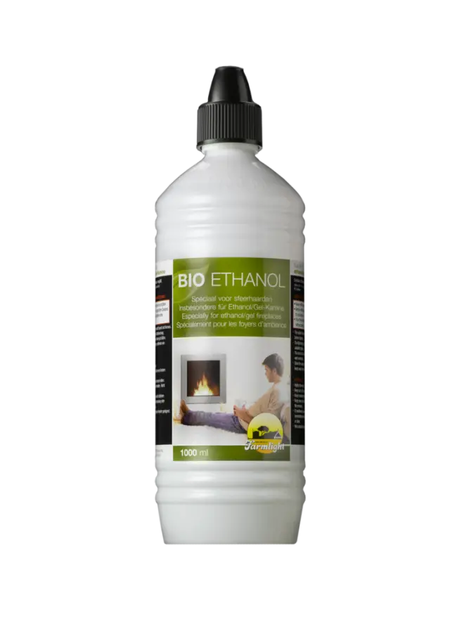 Bio Ethanol 1L Bottle 96.6% Liquid Bioethanol Fuel Brand Farmlight 1
