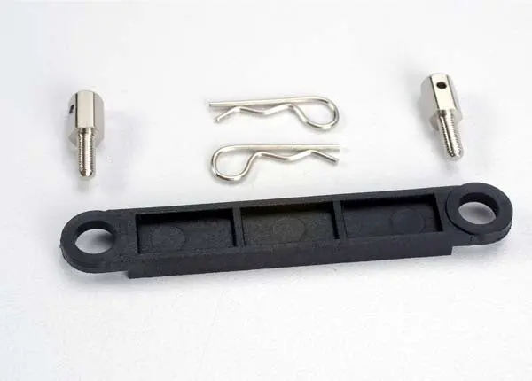 Traxxas 3727 Battery Hold-Down Plate (Black)/ Metal Posts (2)/Body Clips (2) 1