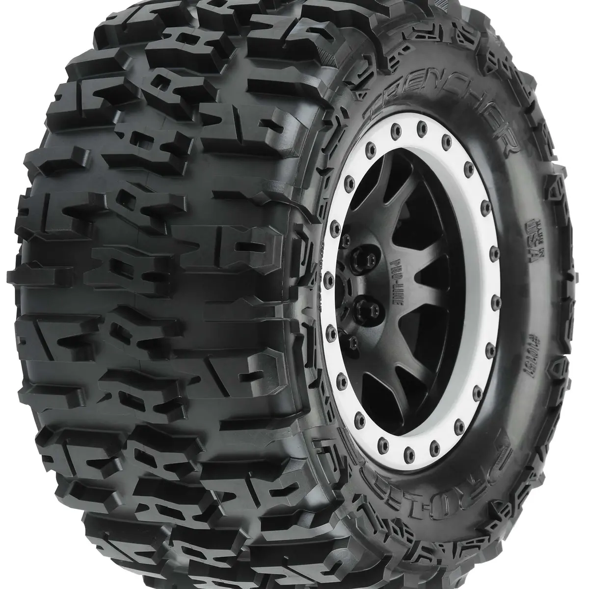 Pro Line 10151-13 X-Maxx Trencher Pro-Loc Pre-Mounted All Terrain Tires (Mx43) W/Impulse Pro-Loc Wheels (Black) (2) 1