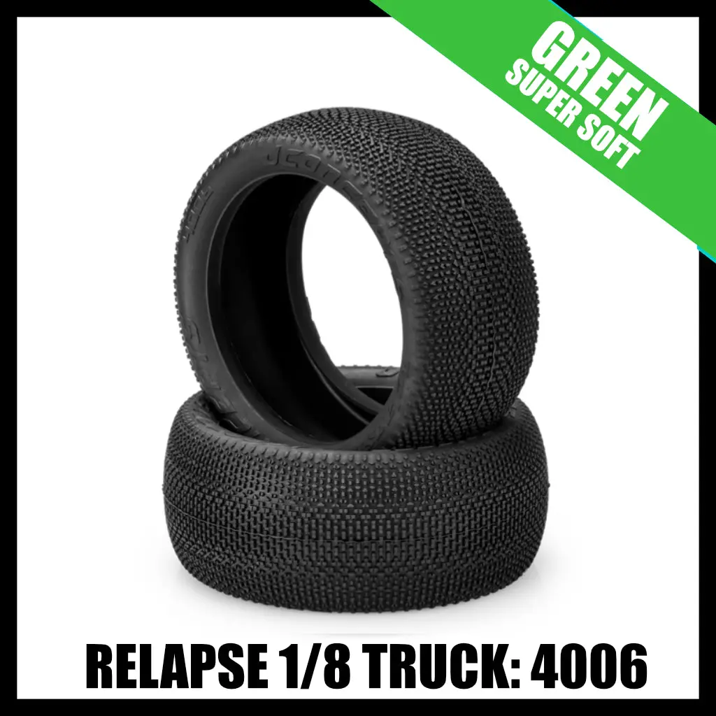 Jconcepts 4006-02 Relapse 1/8Th Truck Tires Truggy (Green ) Super Soft 1