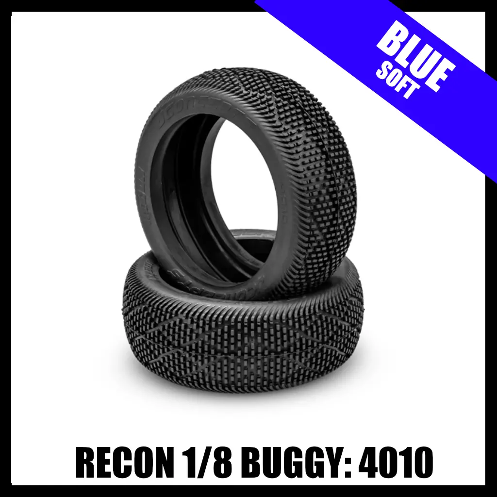 Jconcepts 4010-01 Recon 1/8 Off-Road Buggy Tires (2) (Blue) 1