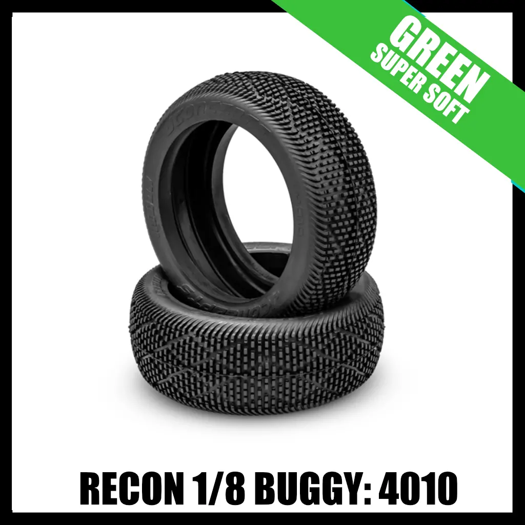 Jconcepts 4010-02 Recon 1/8 Off-Road Buggy Tires (2) (Green) 1