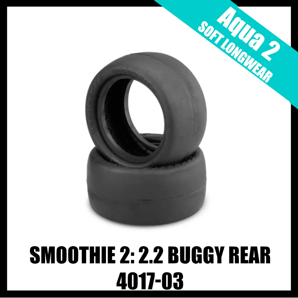 Jconcepts 4017-03 Smoothie 2 2.2" Rear Buggy Tires (2) (Aqua A2) Soft Indoor 1