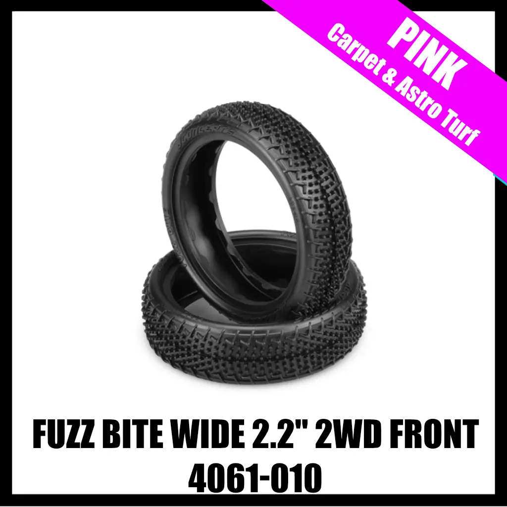 Jconcepts 4061-010  Fuzz Bite Wide Carpet 2.2" 2Wd Front Buggy Tires (2) (Pink) 1