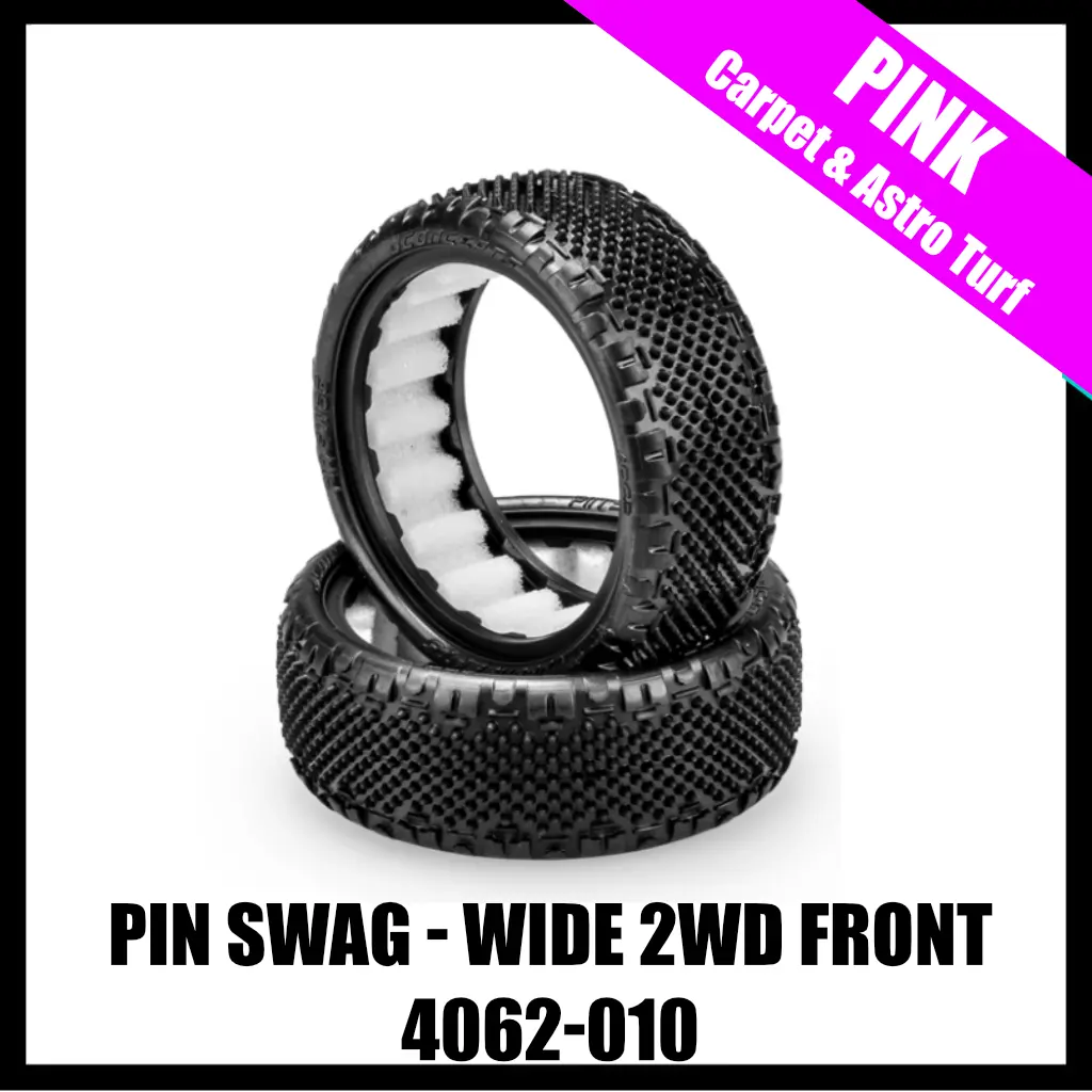 Jconcepts 4062-010 Pin Swag Wide Carpet 2.2" 2Wd Front Buggy Tires (2) (Pink) 1
