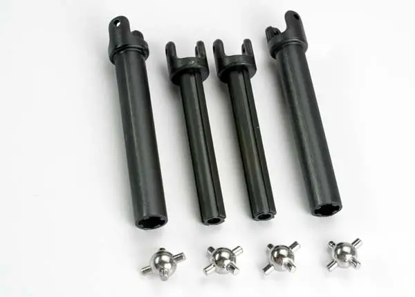 Traxxas 4951X Half Shafts, Long (Heavy Duty) (External-Splined (2) & Internal-Splined (2))/ Metal U-Joints (4) 0.095 1