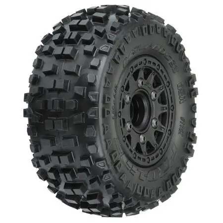 Pro Line 1182-10 Badlands Sc 2.2/3.0 Tires W/Raid Wheels (Black) (2) (M2) W/12Mm Removable Hex 1