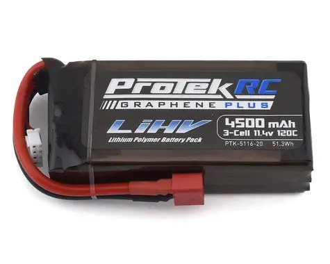 Protek Rc Ptk-5116-22  3S 130C Low Ir Si-Graphene + Hv Shorty Lipo Battery (11.4V/4800Mah) Crawler Pack W/T-Style Plug 1