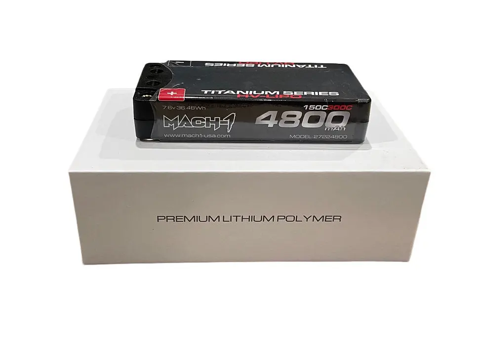Mach-1 Racing 4800 Mah 2C 7.6V Lihv Titanium Series 2S Low Profile Shorty 1