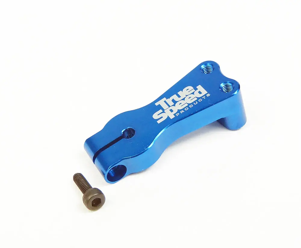 Custom Works 5248 Blue Alum Extended Front Mount Servo Arm (M3, 25T) 1