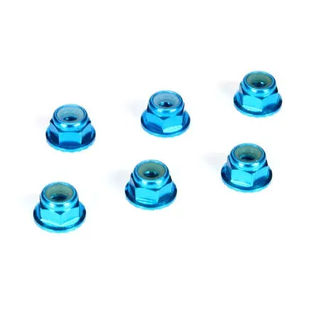 Losi Tlr336001 4Mmalumserratedlocknuts,Blue(6) 1