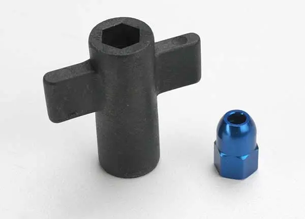Traxxas 5526 Antenna Crimp Nut, Aluminum (Blue-Anodized)/ Antenna Nut Tools 0.025 1