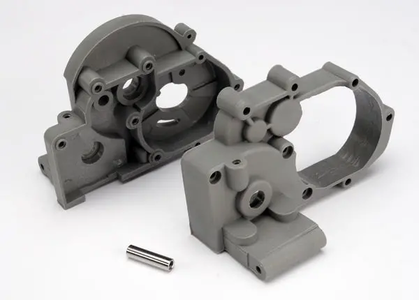 Traxxas 3691A Gearbox Halves (L&R) (Grey) W/ Idler Gear Shaft 0.165 1