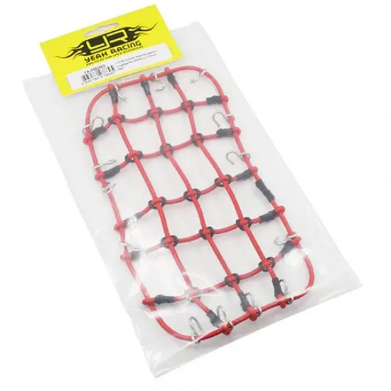 Yeah Racing  Ya-0560Rd 1/10 Rc Crawler Scale Accessory Luggage Net 200Mm X 110Mm Red 'G6 Certified' 1