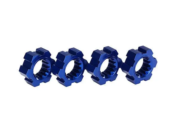 Traxxas 7756X - Wheel Hubs, Hex, Aluminum (Blue-Anodized) (4) 1