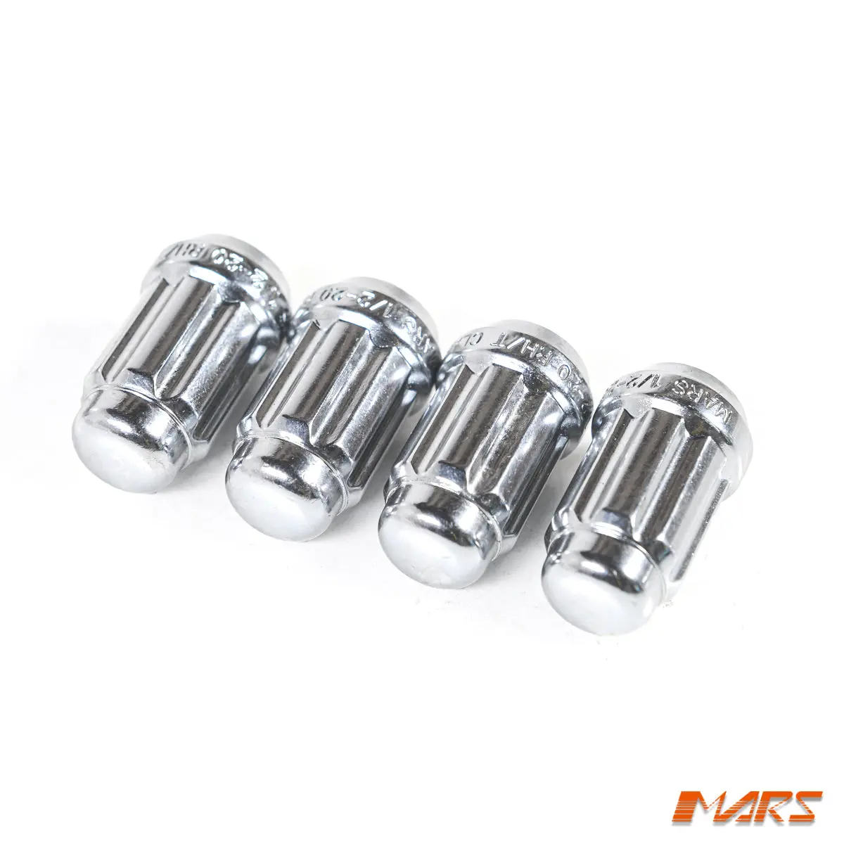 Chrome Mars Performance Wheels 1/2 Inch Ultra Slim 7 Spline Security Lock Nuts Set (4 Pcs) With Key 2