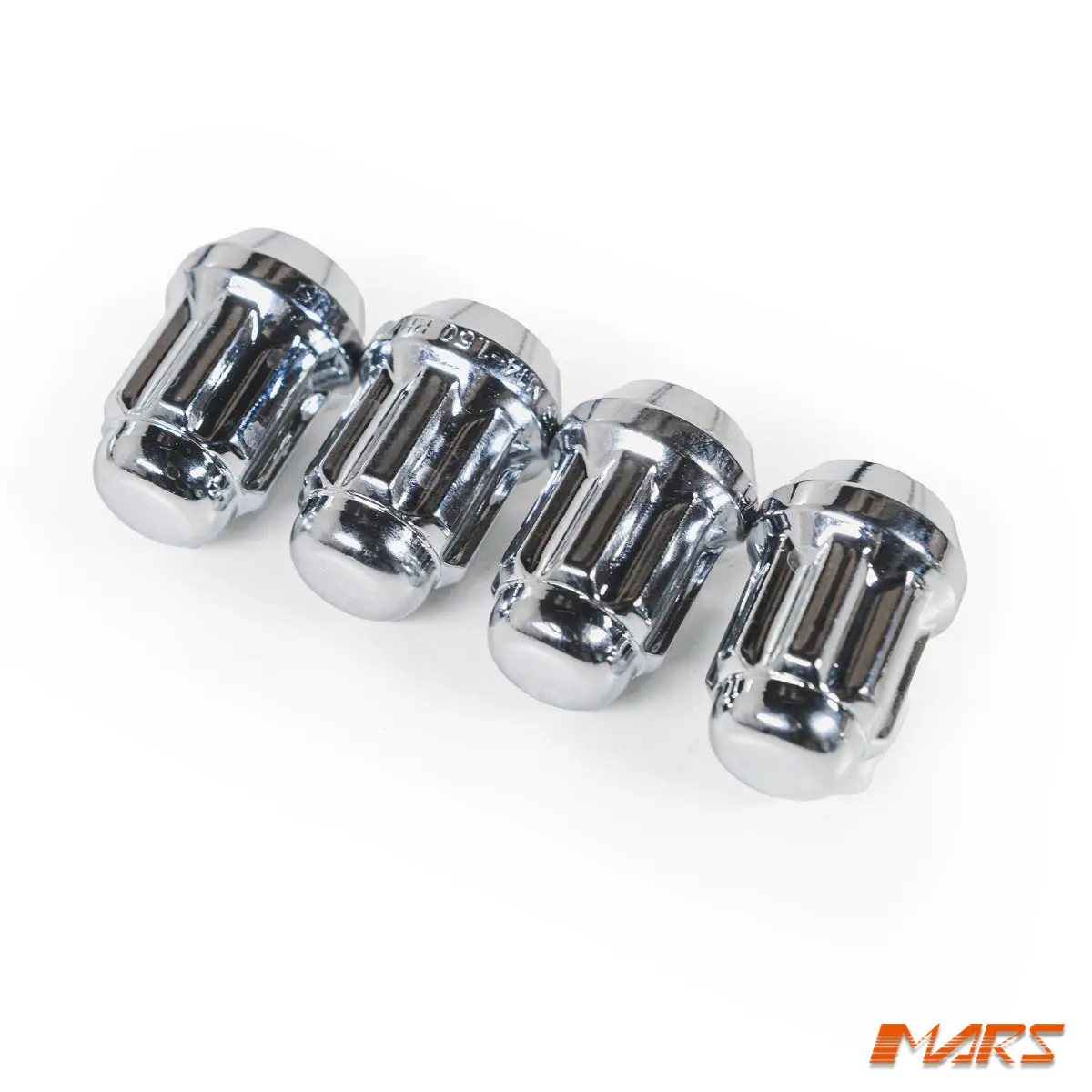 Chrome Mars Performance Wheels M14 X 1.5 Mm Ultra Slim 7 Spline Security Lock Nuts Set (4 Pcs) With Key 2