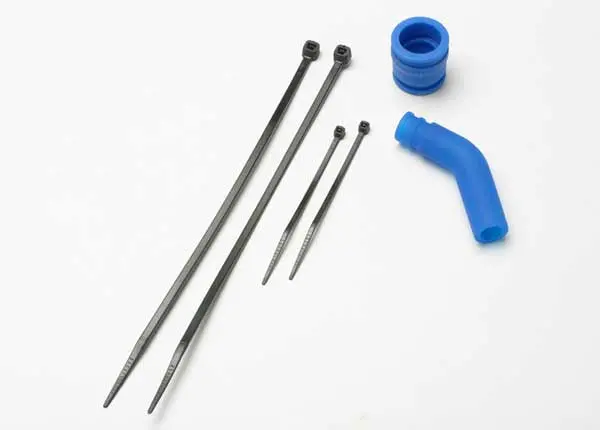 Traxxas 5245 Pipe Coupler, Molded (Blue)/ Exhaust Deflecter (Rubber, Blue)/ Cable Ties, Long (2)/ Cable Ties, Short (2) 0.04 1