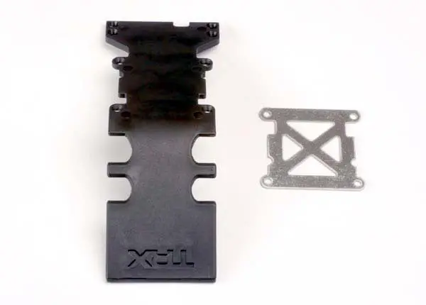 Traxxas 4938 - Skidplate, Rear Plastic (Black)/ Stainless Steel Plate 1
